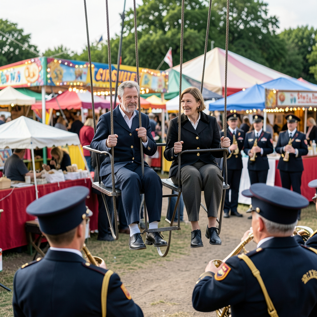 Oxford Reverend and Lord Mayor ride Sky Flyer at 400-year-old St Giles' Fair blessing